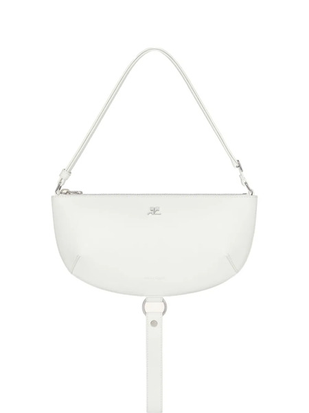  Courrèges Holy Eclipse Half-moon Leather Shoulder Bag - Neutrals 