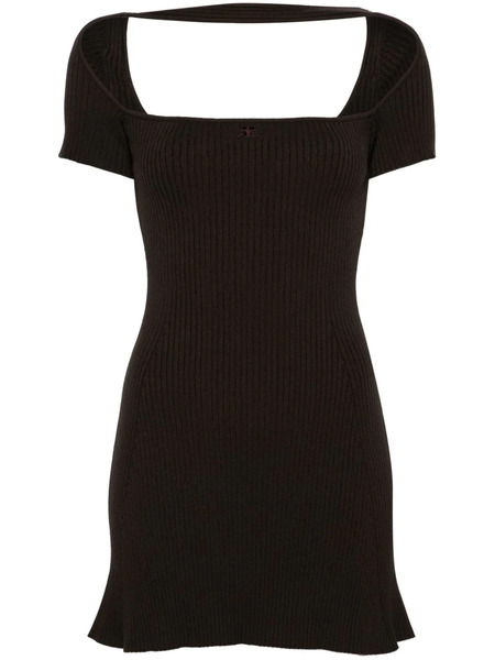  Courrèges Hyperbole Ribbed Minidress - Green 