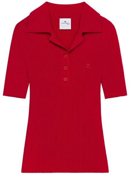  Courrèges Iconic Polo Top - Red 
