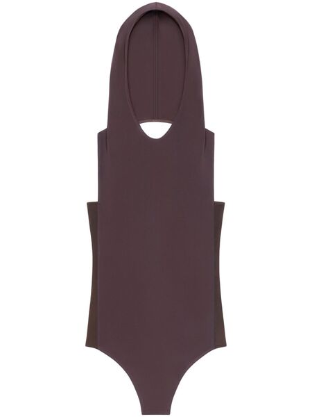  Courrèges Illusion Hooded Bodysuit - Brown 