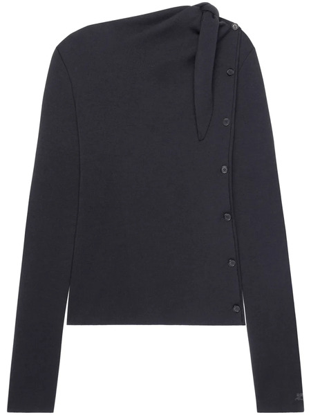  Courrèges Knot Oblique Cardigan - Black 