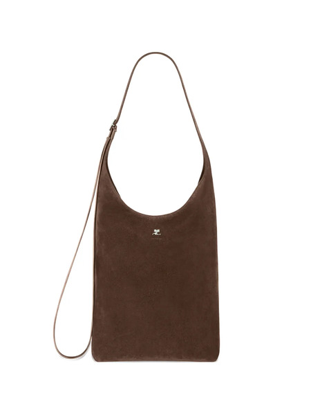  Courrèges Large Melt Suede Shoulder Bag - Brown 