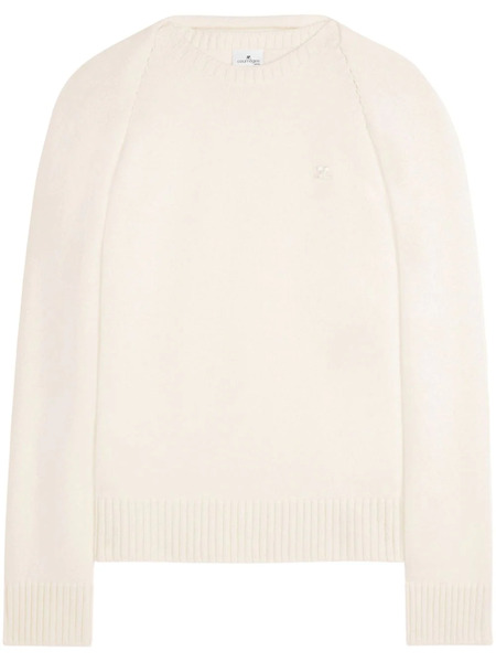  Courrèges Layered Logo-embroidered Sweater - Neutrals 