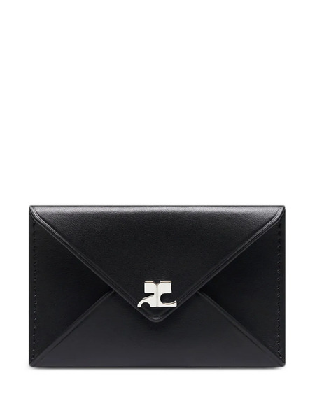  Courrèges Leather Card Holder - Black 