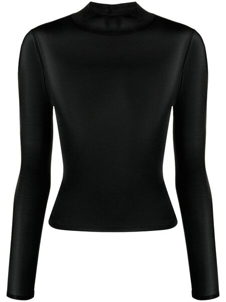  Courrèges Logo-appliqué Fine-knit Top - Black 