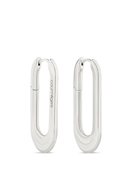  Courrèges Logo-detail Hoops Earrings - Silver 