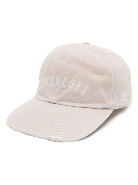  Courrèges Logo-embroidered Distressed Cap - Neutrals 