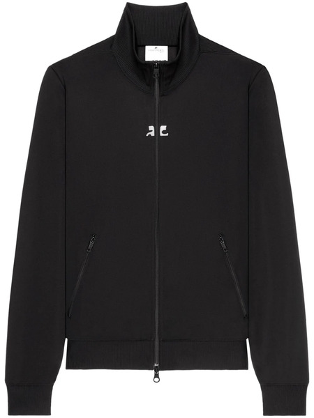  Courrèges Logo-embroidered Jersey Jacket - Black 