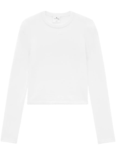  Courrèges Logo-embroidered Ribbed Sweater - White 