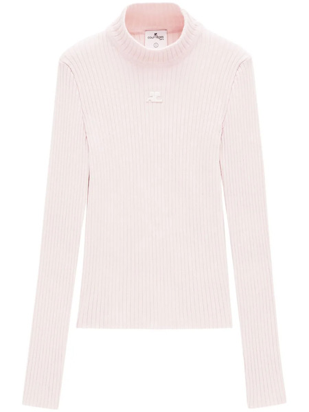  Courrèges Logo-embroidered Roll-neck Jumper - Pink 
