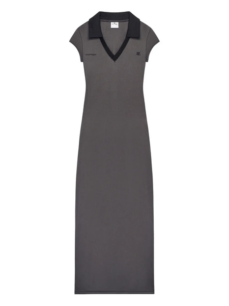  Courrèges Logo Maxi Dress - Grey 