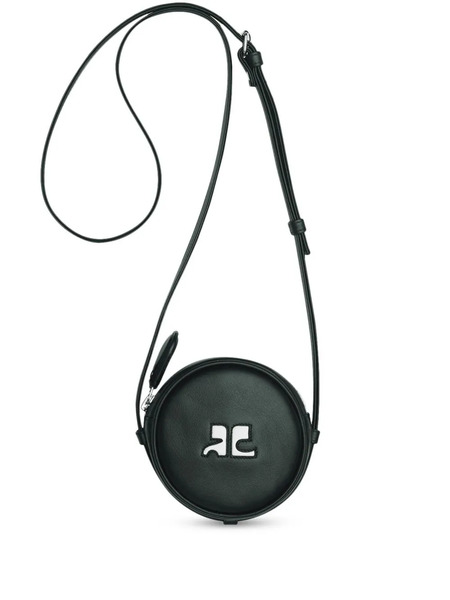  Courrèges Logo-patch Circle Leather Bag - Black 