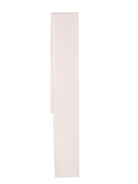  Courrèges Logo-patch Ribbed-knit Scarf - Neutrals 