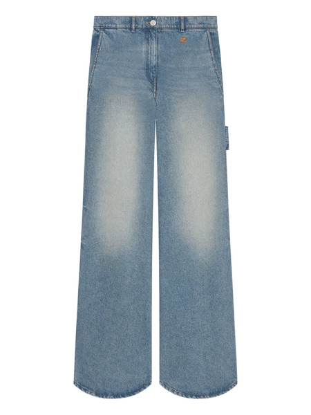  Courrèges Logo-patch Trousers - Blue 