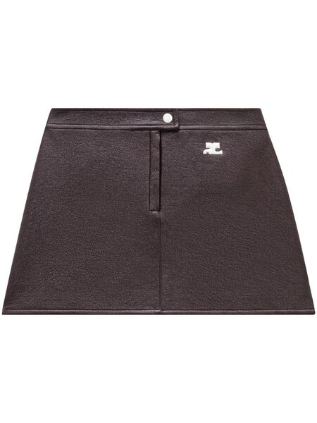  Courrèges Logo-patch Vinyl Skirt - Red 