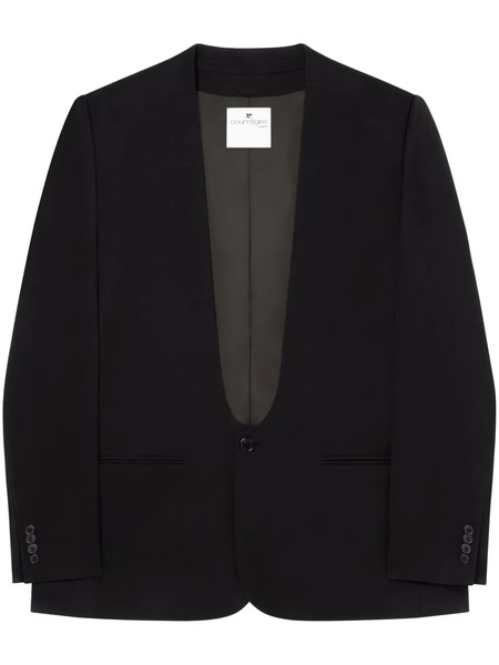  Courrèges Logo-patch Wool Blazer - Black 