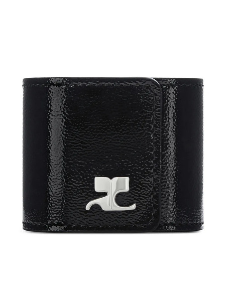  Courrèges Logo-plaque Slap Bracelet - Black 