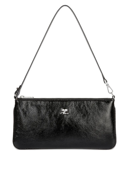  Courrèges Logo-plaque Zipped Pouch - Black 