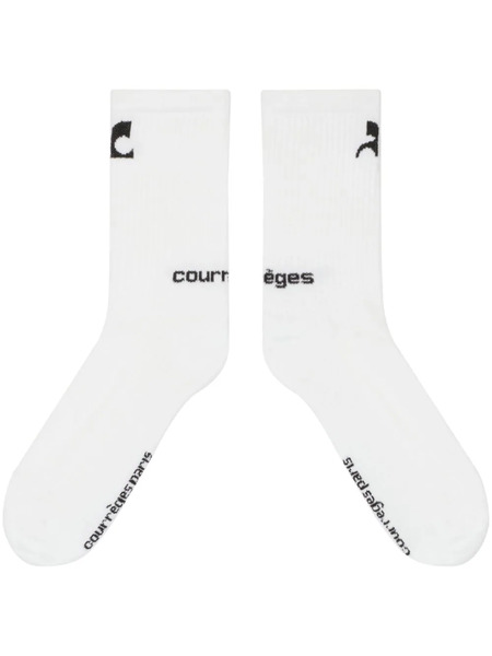  Courrèges Logo-print Socks - White 