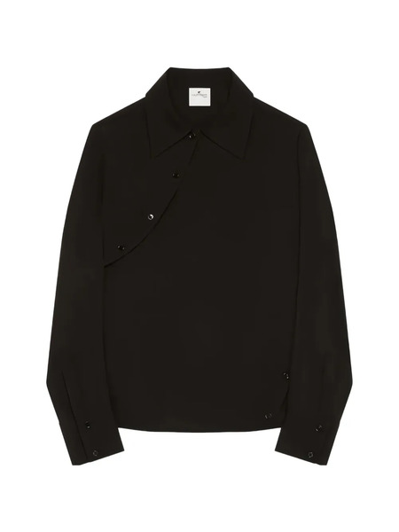  Courrèges Long-sleeve Button-detail Shirt - Black 