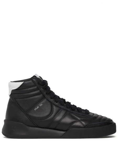  Courrèges Mid Club 02 Leather Sneakers - Black 