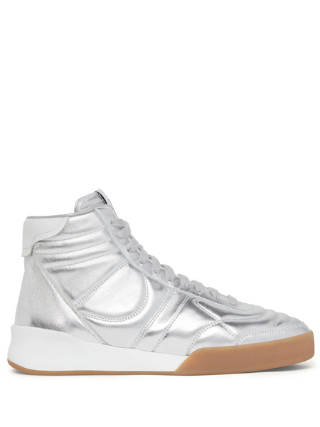  Courrèges Mid Club 02 Leather Sneakers - Silver 