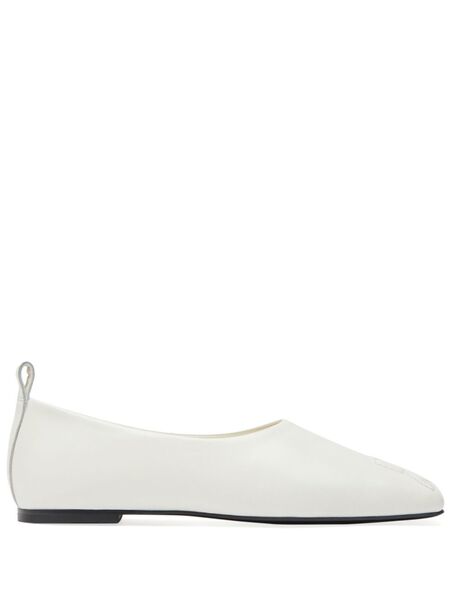  Courrèges Minimal Leather Loafers - White 