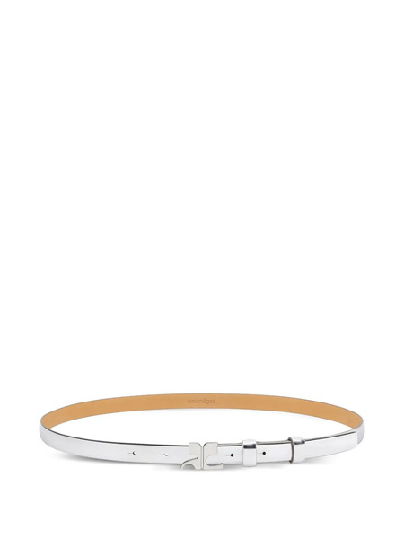  Courrèges Mirror Reversible Leather Belt - White 