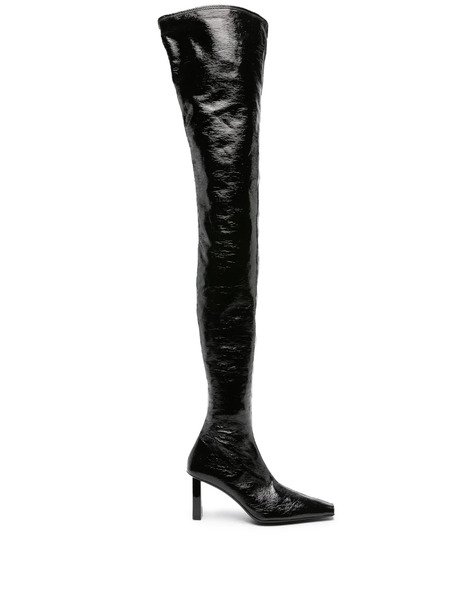  Courrèges 85mm High-shine Thigh-length Boots - Black 