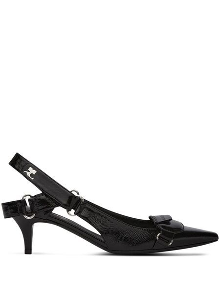  Courrèges 50mm Racer Slingback Pumps - Black 
