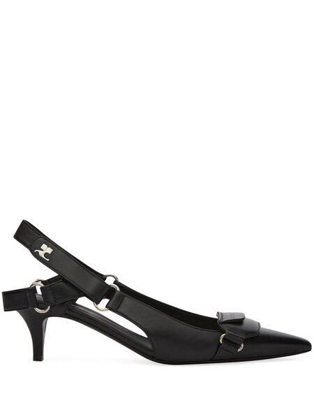  Courrèges 50mm Racer Slingback Pumps - Black 