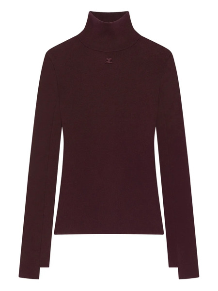  Courrèges Mock-neck Long-sleeve Sweater - Red 