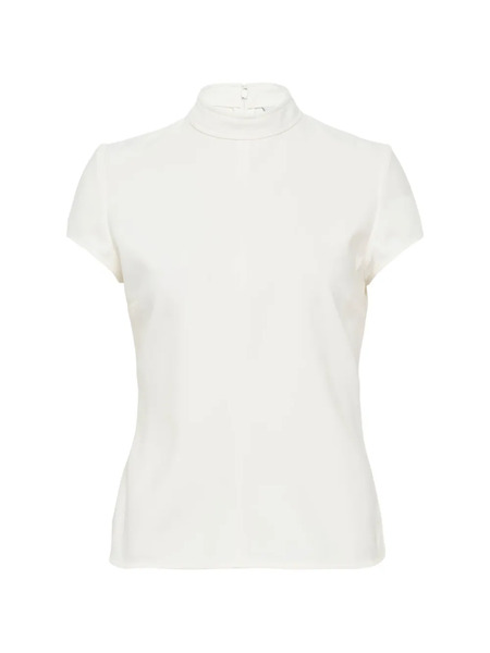  Courrèges Mock-neck Short-sleeve Top - White 