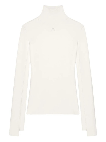  Courrèges Mock-neck Sweater - White 