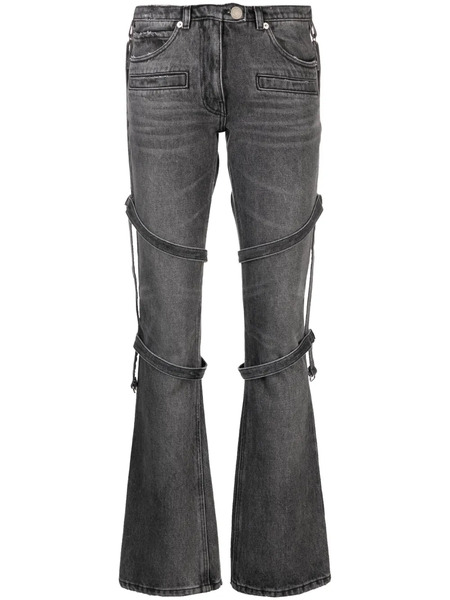  Courrèges Multi-strap Flared Jeans - Grey 