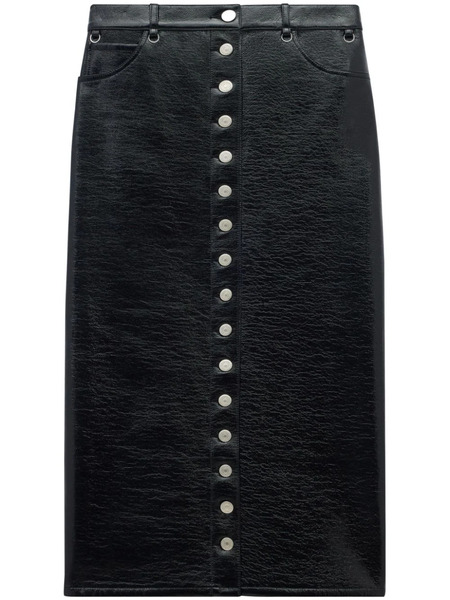 Courrèges Multiflex Patent-finish Midi Skirt - Black 