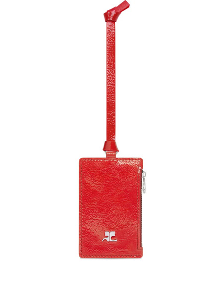  Courrèges Naplack Zip Card Holder - Red 