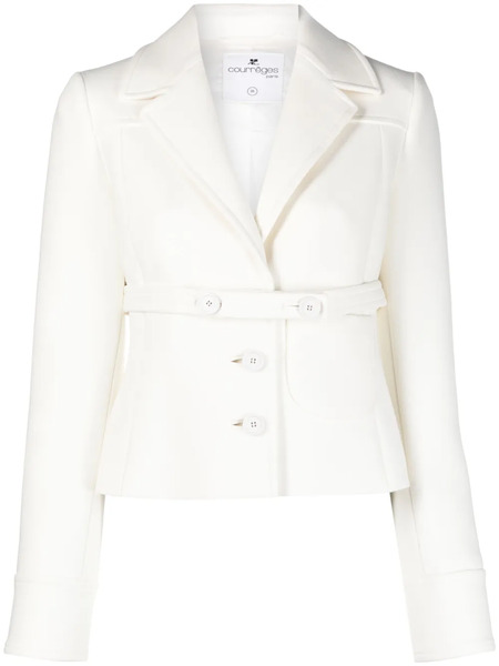  Courrèges Notched-lapel Single-breasted Blazer - White 