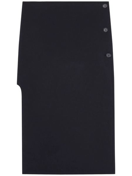  Courrèges Oblique Tailored Midi Skirt - Black 