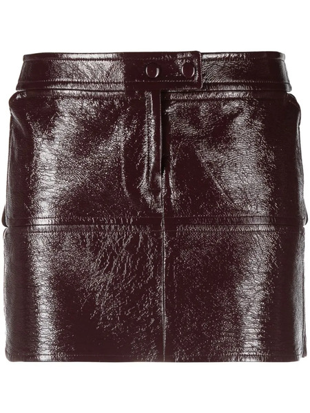  Courrèges Patent Pencil Mini Skirt - Purple 