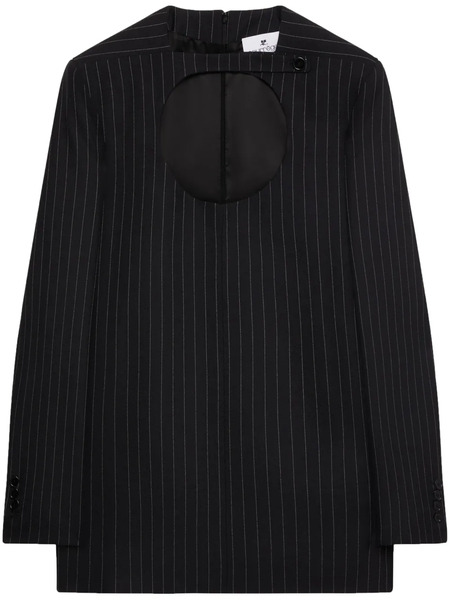  Courrèges Pinstripe Cut-out Blazer - Black 