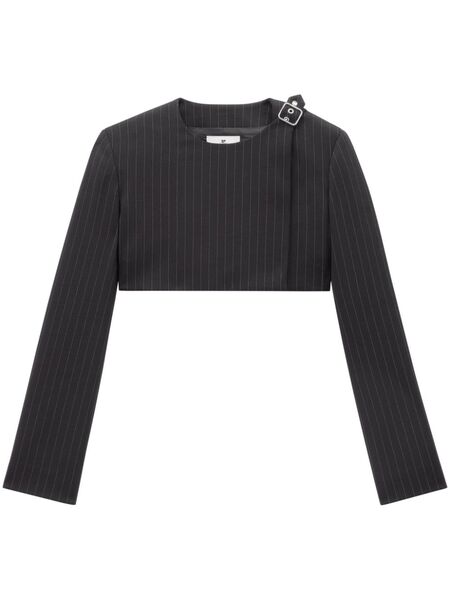  Courrèges Pinstripe-pattern Cropped Jacket - Black 