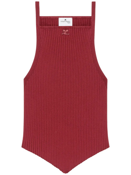  Courrèges Pointy Rib-knit Tank Top - Red 