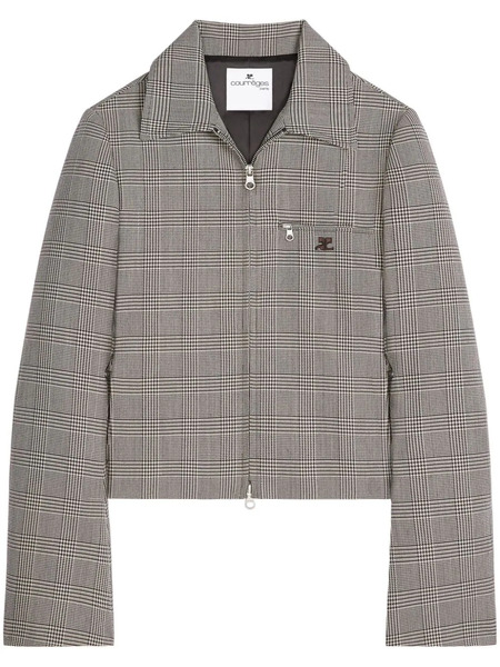  Courrèges Prince Of Wales-pattern Zip-fastening Jacket - Black 