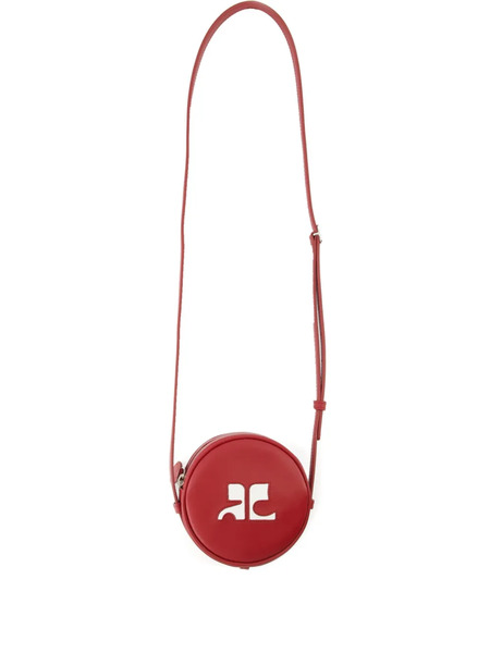  Courrèges Reedition Circle Leather Shoulder Bag - Red 