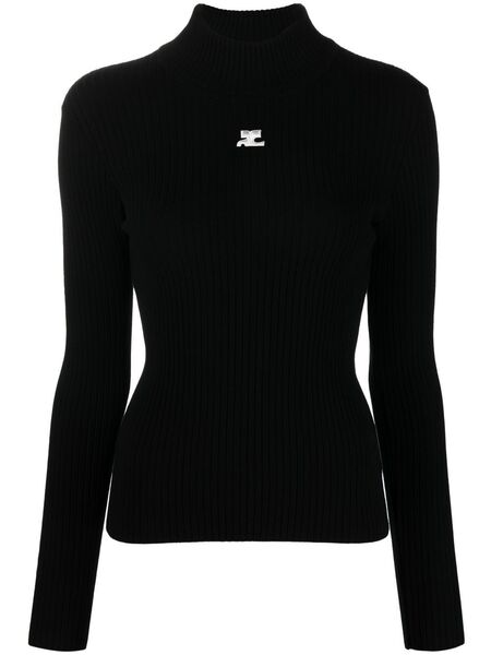  Courrèges Reedition Ribbed Sweater - Black 