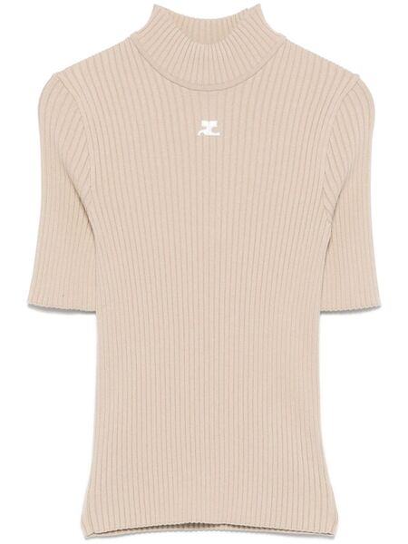  Courrèges Reedition Ribbed T-shirt - Neutrals 