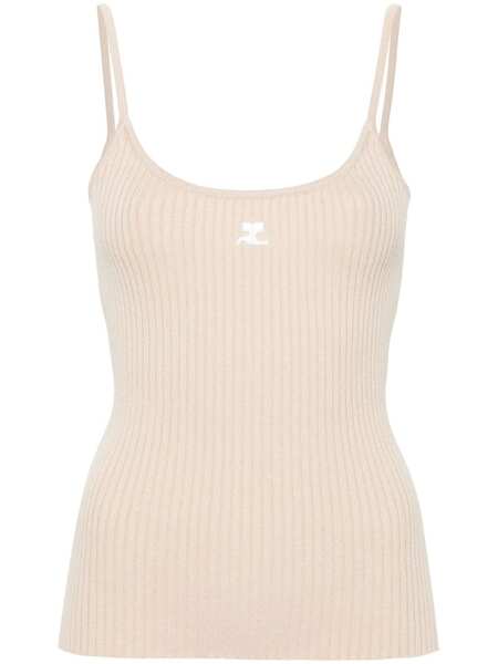  Courrèges Reedition Ribbed Top - Neutrals 