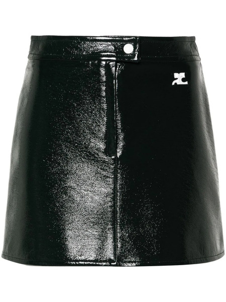  Courrèges Reedition Vinyl Mini Skirt - Green 