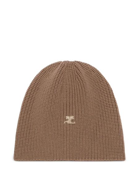 Courrèges Ribbed-knit Beanie - Brown 